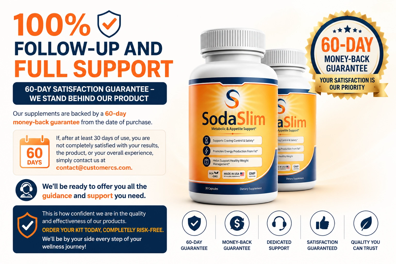 SodaSlim 100% Money-Back Guarantee seal